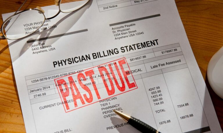 overdue medical bill needing support from debt attorney